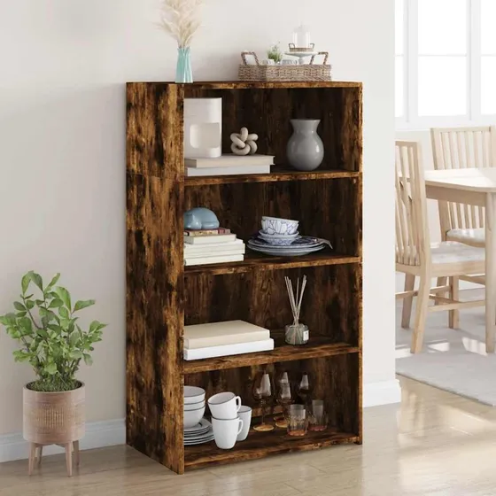 vidaXL reol 70x41x124 cm konstrueret træ, røget eg