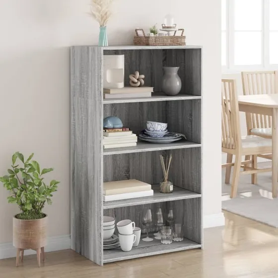 vidaXL reol 70x41x124 cm konstrueret træ grå Sonoma-eg