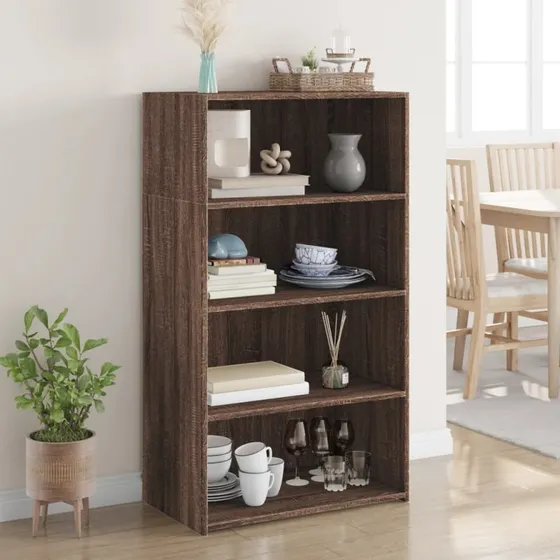 vidaXL reol 70x41x124 cm konstrueret træ brun egetræsfarve