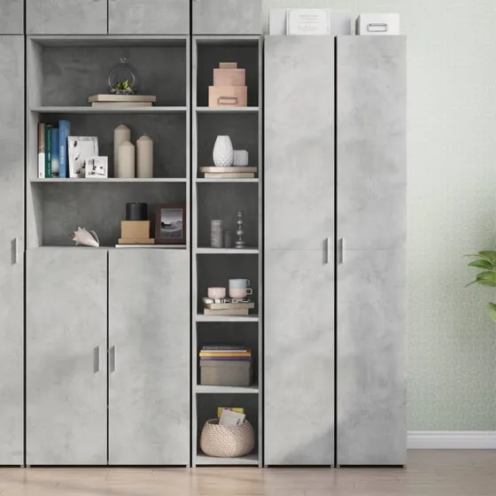 vidaXL reol 30x41x185 cm konstrueret træ - betongrå