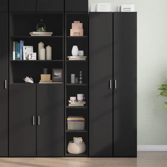 vidaXL reol 30x41x185 cm konstrueret træ, sort