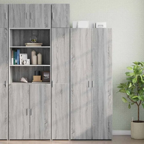 vidaXL smalt skab 30x42,5x225 cm - grå Sonoma-eg