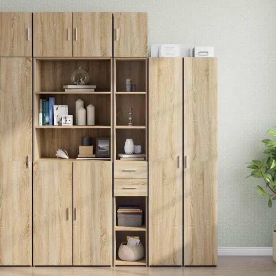 vidaXL smalt skab 30x42,5x225 cm konstrueret træ Sonoma-eg