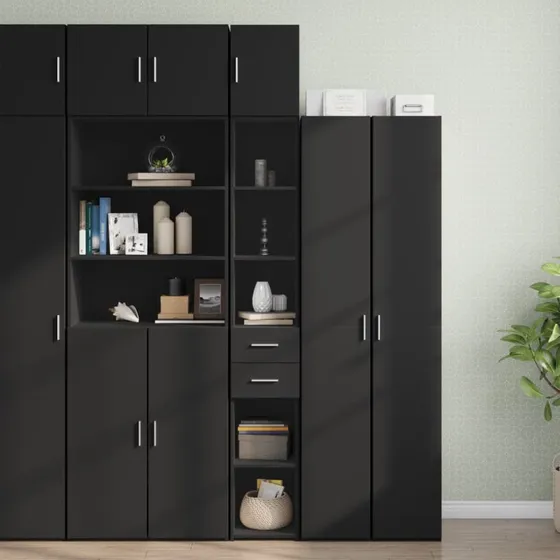 vidaXL smalt opbevaringsskab 30x42,5x225 cm, sort