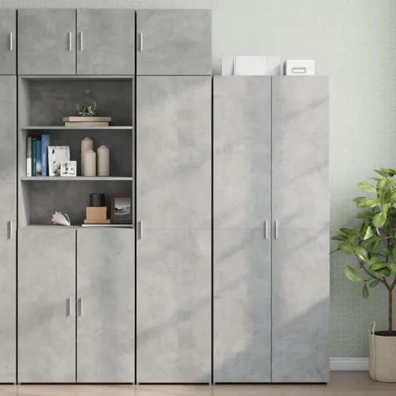 Konstrueret træ Skab 45x42,5x225 cm - smalt betongrå