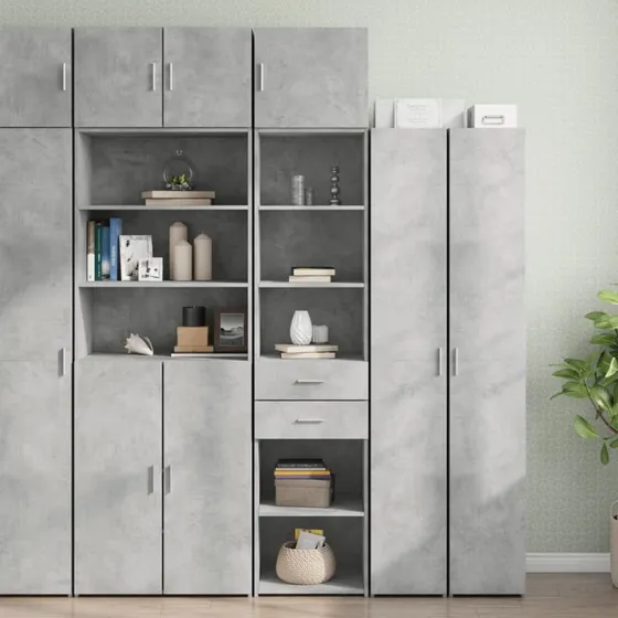 vidaXL smalt skab 45x42,5x225 cm konstrueret træ – betongrå