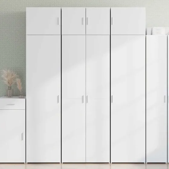vidaXL opbevaringsskab 70x42,5x225 cm i hvidt konstrueret træ