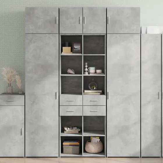 vidaXL skab smalt 70x42,5x225 cm konstrueret træ - betongrå