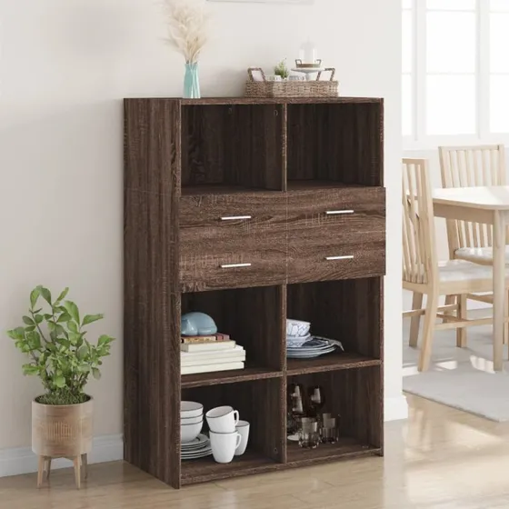 vidaXL reol 80x42,5x124 cm brun egetræsfarve