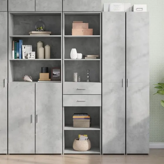 vidaXL højskab 40x42,5x185 cm konstrueret træ betongrå