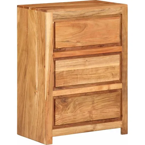 vidaXL skuffeskab i massivt akacietr 55x33x75 cm