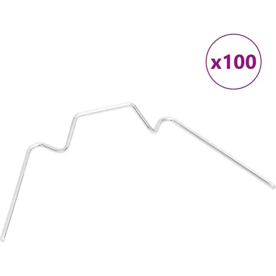 vidaXL glasclips W-type til drivhus 100 stk, galvaniseret stl