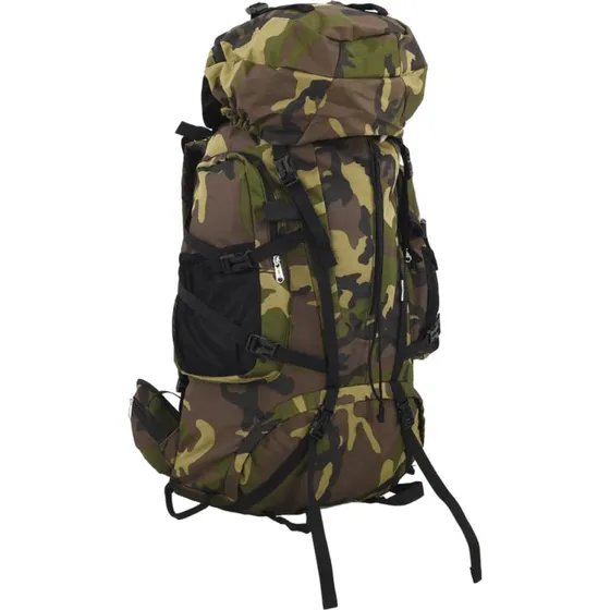 vidaXL vandrerygsk 80 L camouflage oxfordstof grn