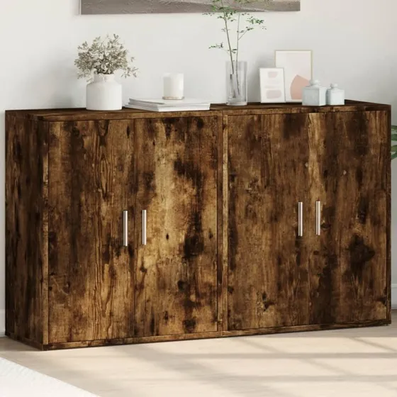 vidaXL skænke 2 stk. 60x31x70 cm konstrueret træ, røget eg