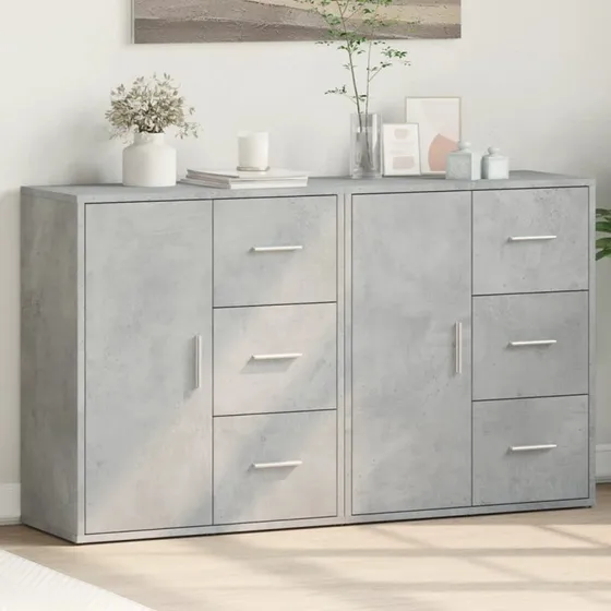 vidaXL Skænk 2 stk. 60x31x70 cm konstrueret træ – betongrå