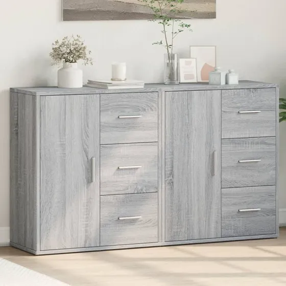 vidaXL skænke 2 stk. 60x31x70 cm, konstrueret træ, grå Sonoma-eg