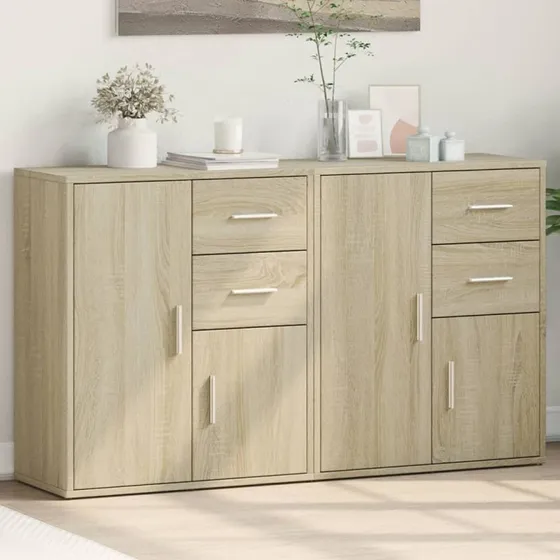 vidaXL skænke 2 stk. 60x31x70 cm konstrueret træ, sonoma-eg
