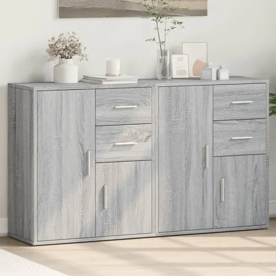 vidaXL skænk 2 stk. 60x31x70 cm, grå Sonoma-eg
