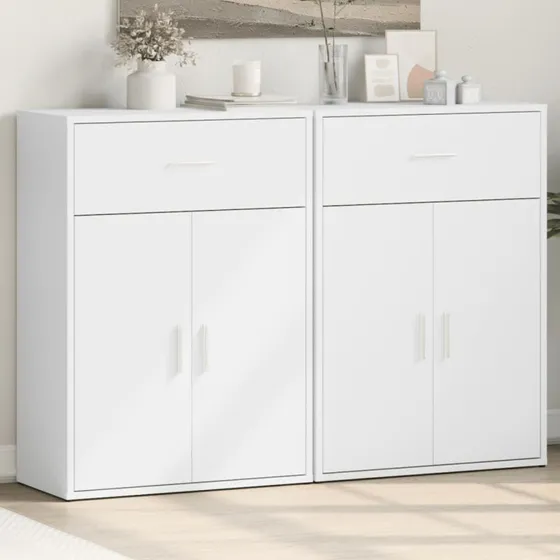 vidaXL Skænke 2 stk. 60x30x84 cm, hvid