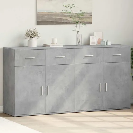 vidaXL skænke 2 stk 79x38x80 cm konstrueret træ, betongrå