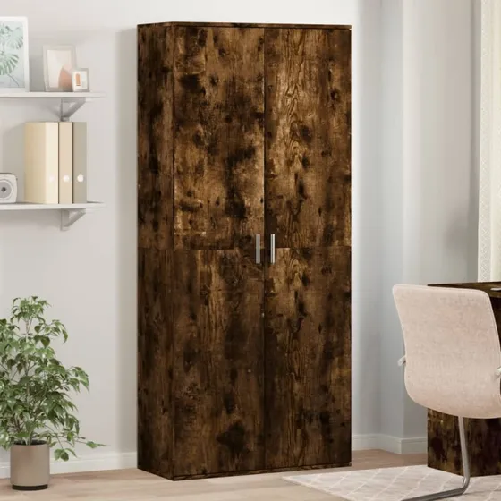 vidaXL højskab 80x35x180 cm konstrueret træ, røget egetræ