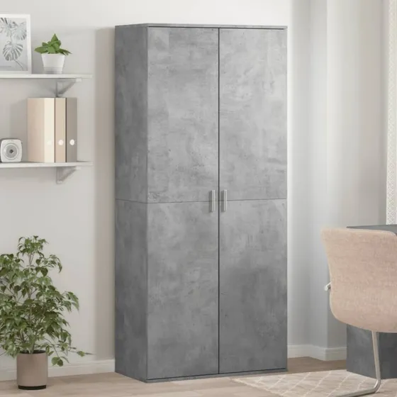 vidaXL skoskab 80x39x178 cm konstrueret træ, betongrå