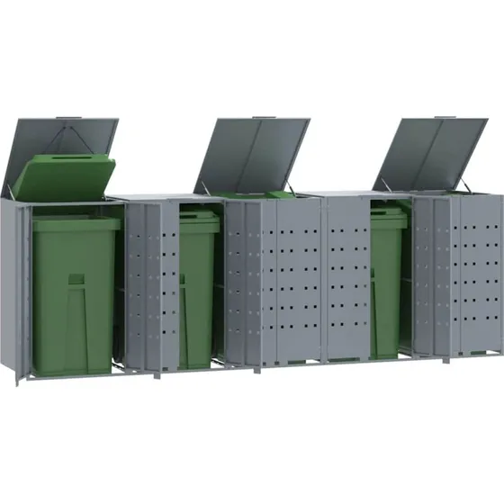 vidaXL skraldespandsskjuler 345x79x117 cm 5 rum stl gr