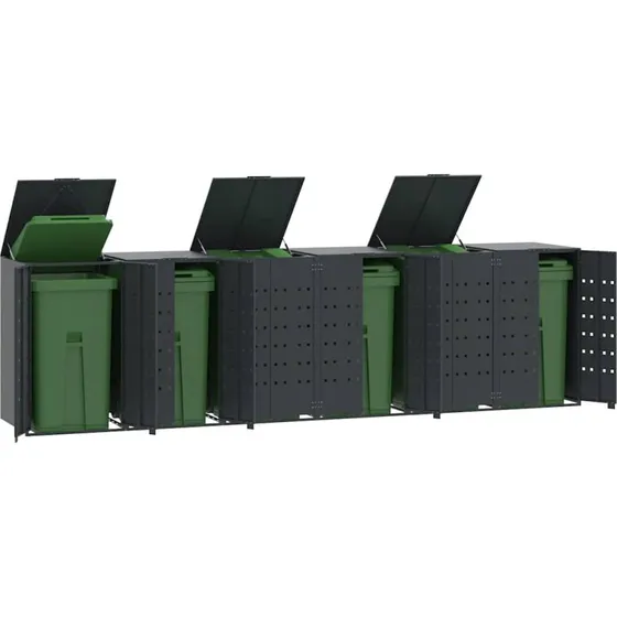 vidaXL skraldespandsskjuler 414x79x117 cm 6 rum stl antracit