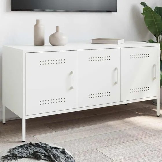vidaXL TV-bord 100,5x39x50,5 cm stål sort