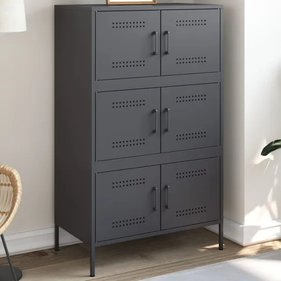 vidaXL højskab i stål 68x39x113 cm – antracitgrå