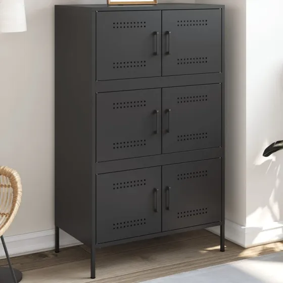 vidaXL højskab 68x39x113 cm stål sort