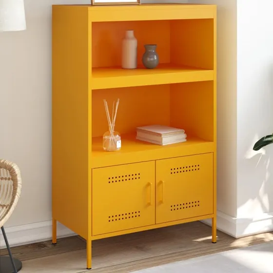 vidaXL højskab 68x39x113 cm stål sennepsgul