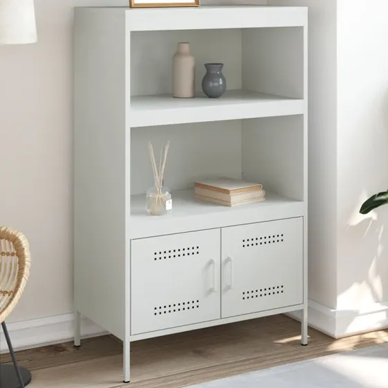 vidaXL Højskab 68x39x113 cm stål hvid