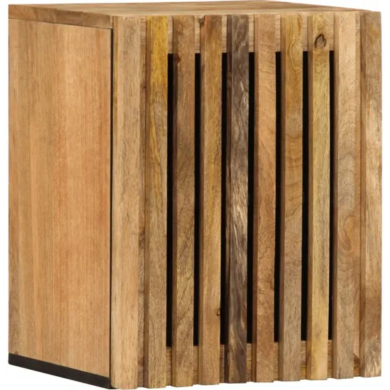 vidaXL væghængt badeværelsesskab 38x34x48 cm massivt ru mangotræ