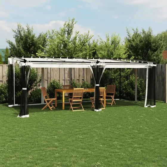 vidaXL pavillon 6x3 m med mesh-vgge, stl creme