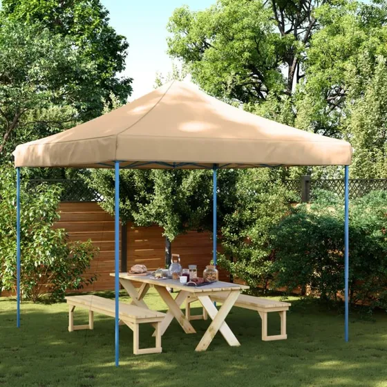 vidaXL pop-up festtelt 292x292x315 cm foldbart beige