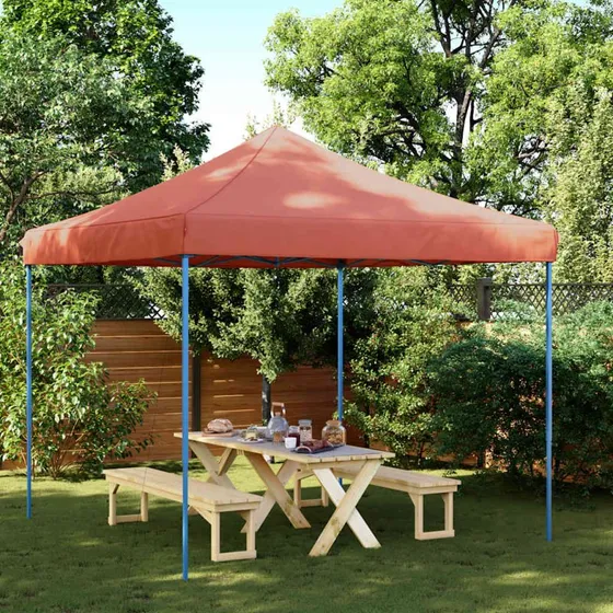 vidaXL pop-up festtelt 292x292x315 cm foldbart terracotta