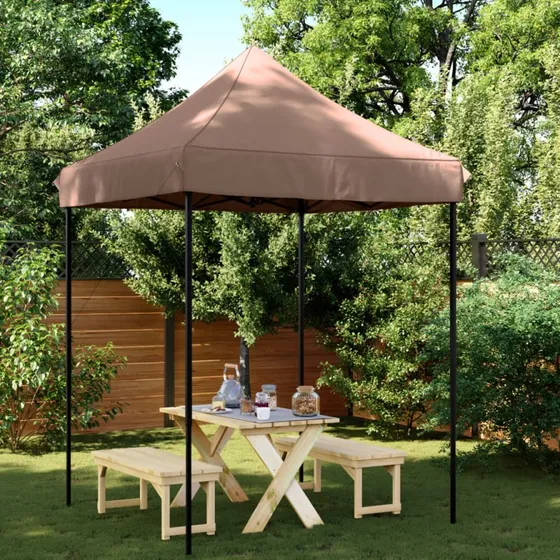 vidaXL Pop-up festtelt 200x200x306 cm foldbart - brun