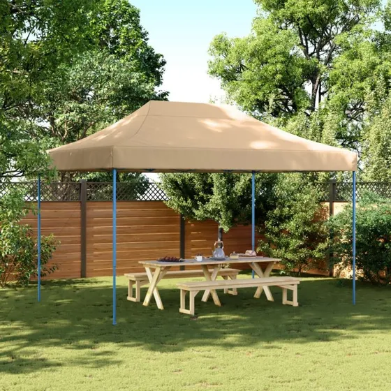 vidaXL pop-up festtelt 410x279x315 cm foldbart beige