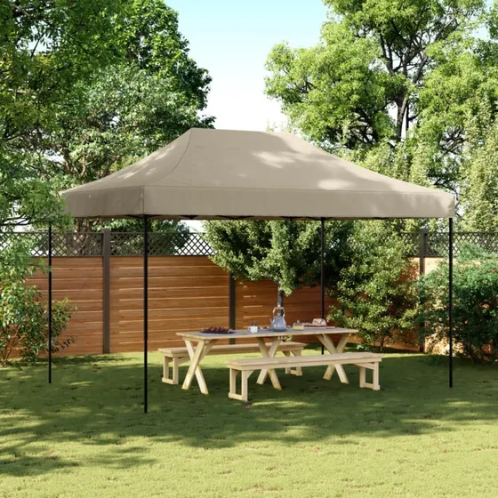 vidaXL pop-up festtelt 410x279x315 cm foldbart gråbrun