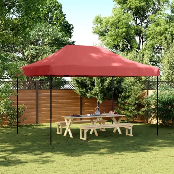 vidaXL pop-up festtelt 410x279x315 cm foldbart bourgogne