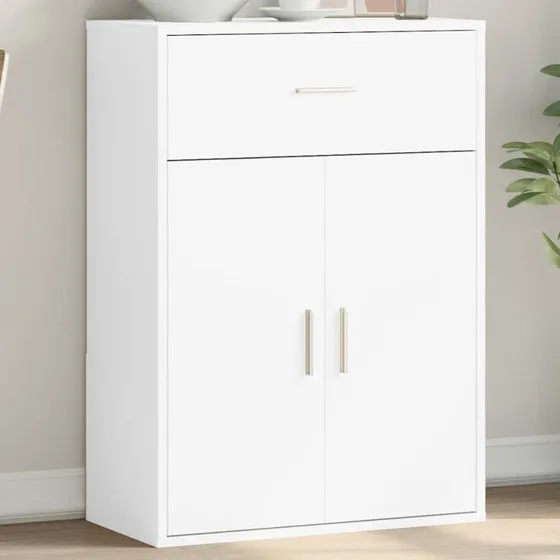 vidaXL skænk 60x30x84 cm konstrueret træ, hvid