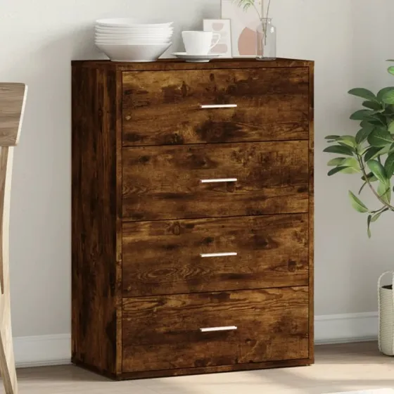 vidaXL skænk 60x31x84 cm konstrueret træ, røget egetræ
