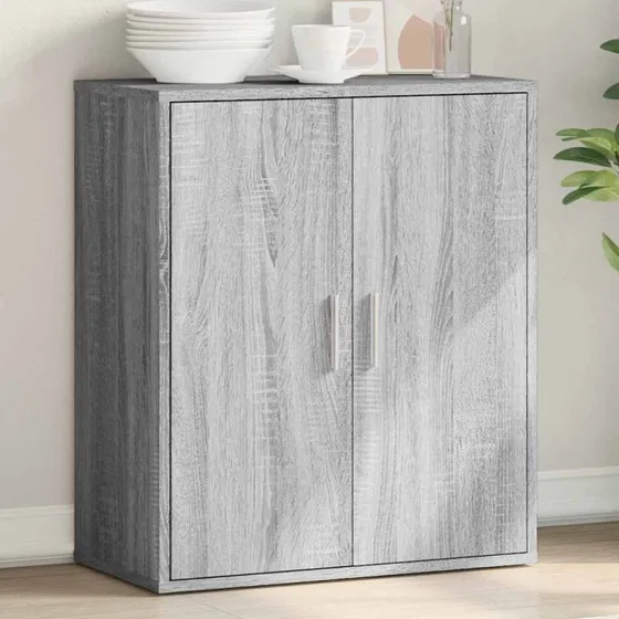 vidaXL skab 79x38x80 cm konstrueret træ, grå Sonoma-eg