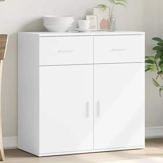 vidaXL skab 79x38x80 cm konstrueret træ, hvid