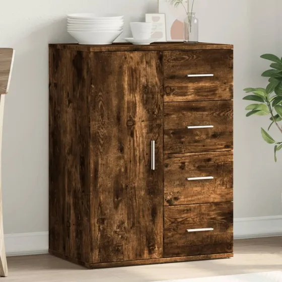 vidaXL skænk 59x39x80 cm i konstrueret træ, røget eg