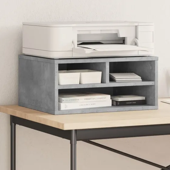 vidaXL printerstativ 49x40x22,5 cm konstrueret træ betongrå