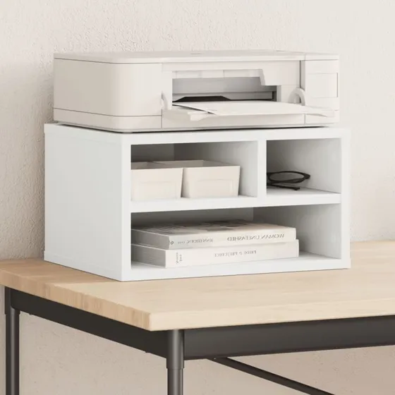 vidaXL printerstativ 40x32x22,5 cm hvid (konstrueret træ)