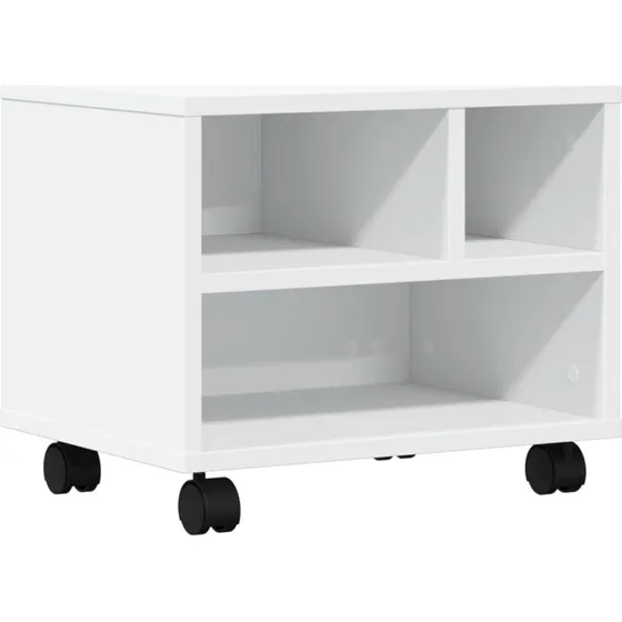 vidaXL printerstativ med hjul 41x32x34,5 cm hvid