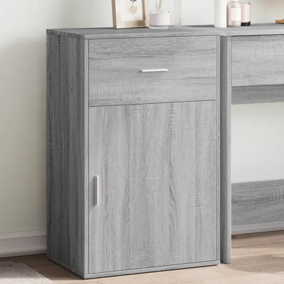 vidaXL opbevaringsskab 56,5x39x90 cm grå Sonoma-eg